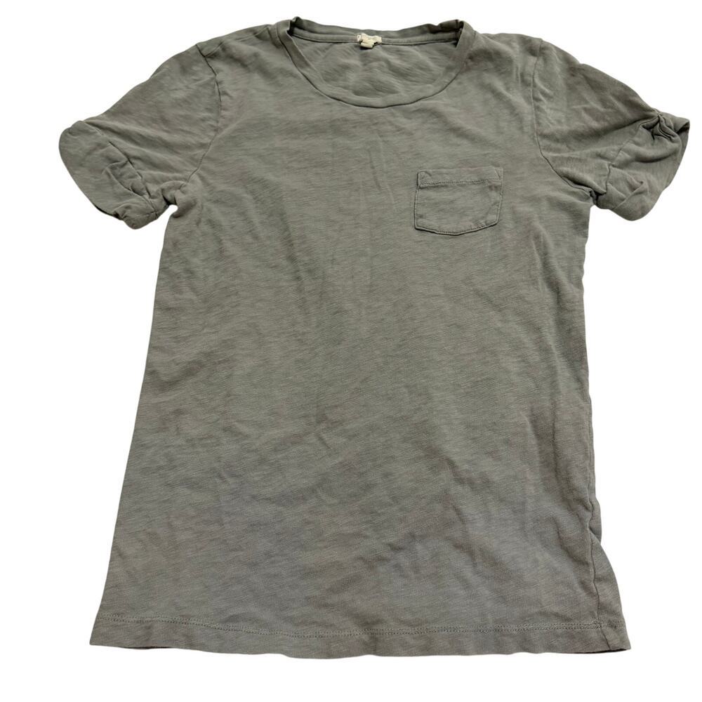 J Crew gray women’s short sleeve top sz S 100% cotton lounge wear classic tee